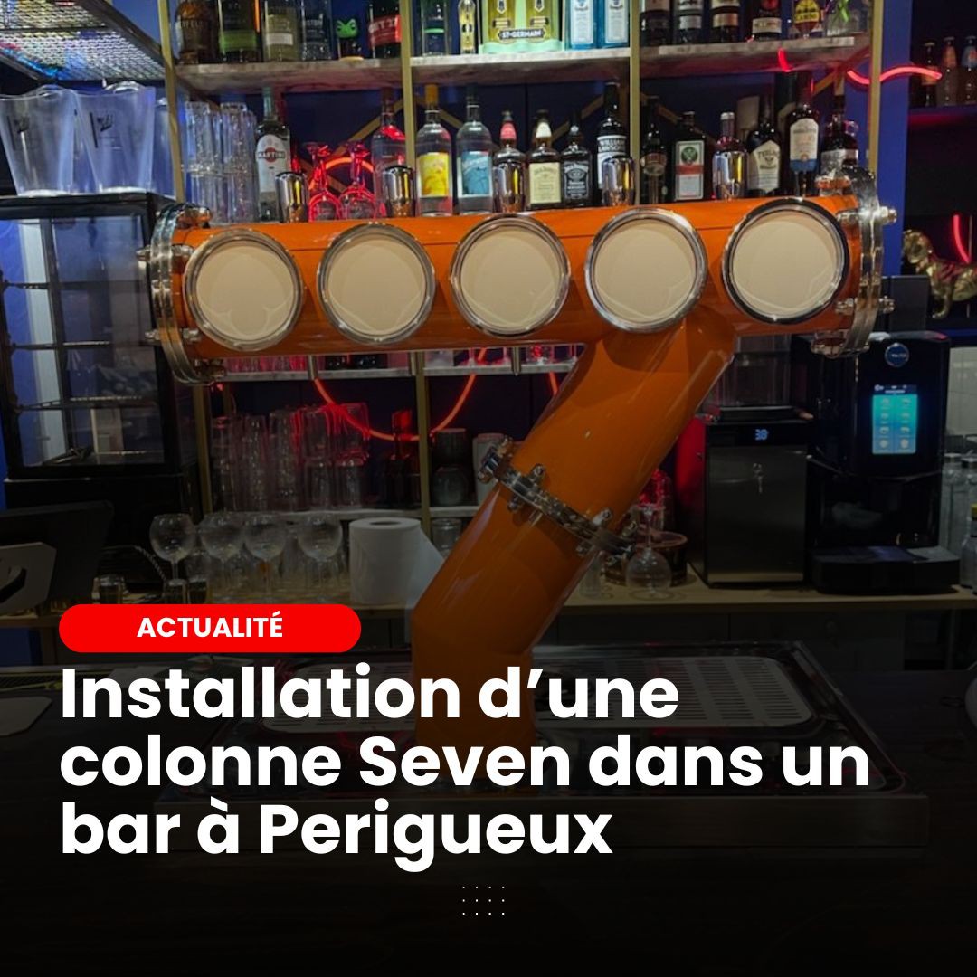 visuel illustrant l'installation d'une colonne de tirage Seven par SMB 