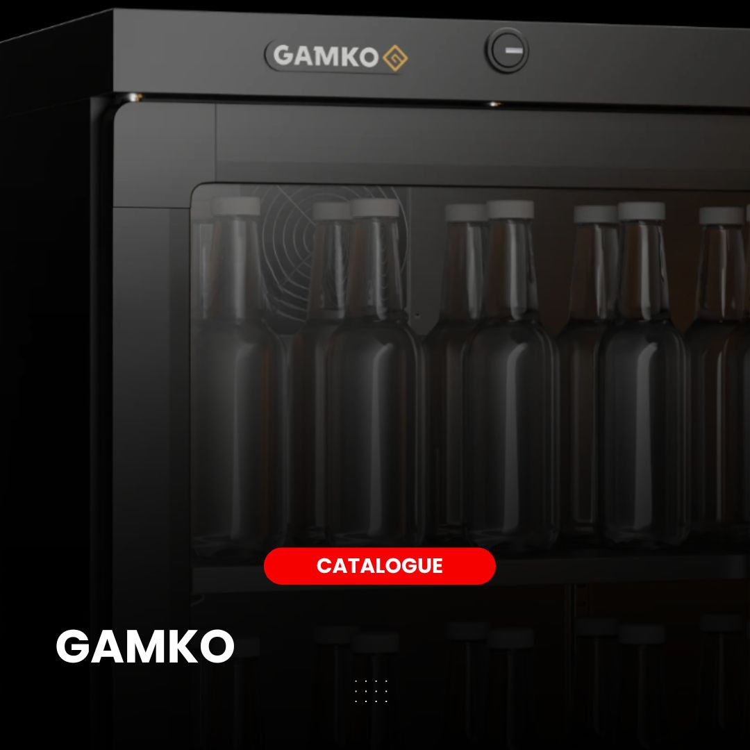 Armoire frigorifique Gamko pr&eacute;sent&eacute;e en illustration de catalogue professionnel