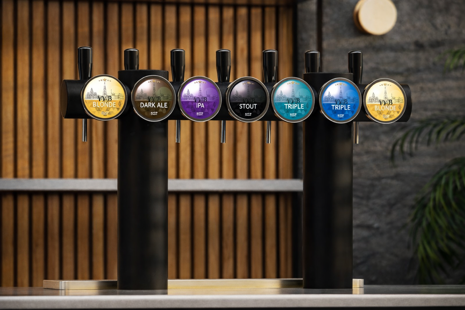 Colonne de tirage &agrave; bi&egrave;re multi-robinets pour installation professionnelle de bar ou brasserie