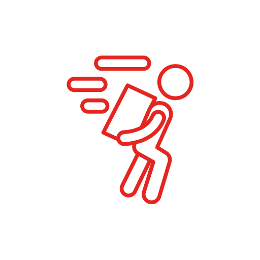 Pictogramme d'un homme qui porte des cartons