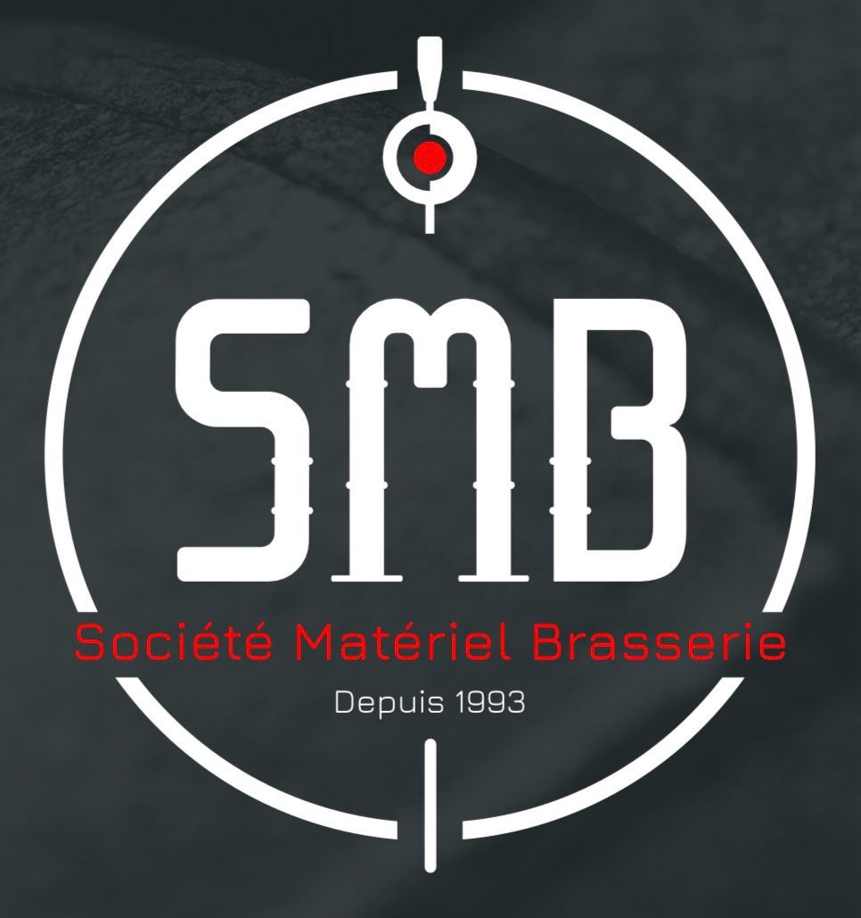 Nouveau logo pour Soci&eacute;t&eacute; Mat&eacute;riel de Brasserie avec des tons sombres soulign&eacute;s de rouge